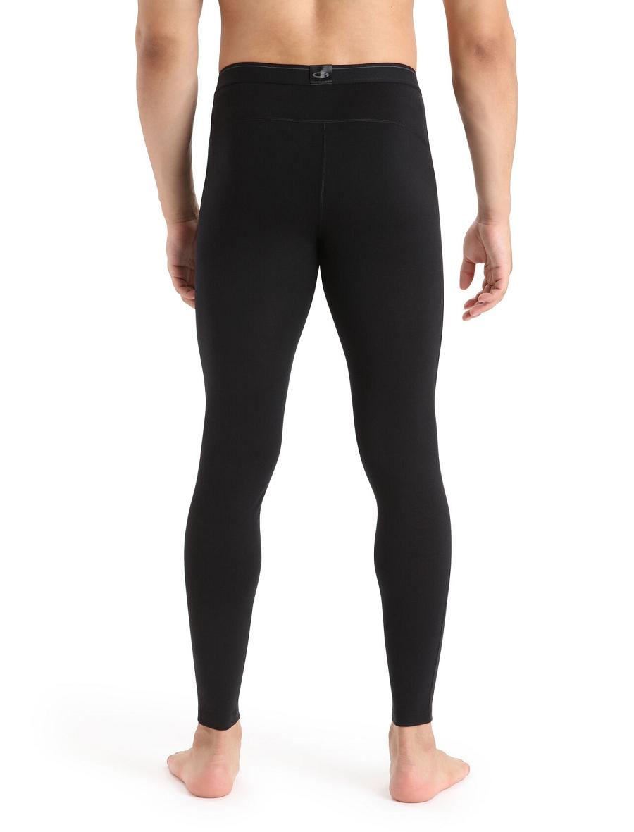 Black Men's Icebreaker Merino 200 Oasis with Fly Leggings | USA 1134MQZA